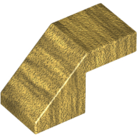 Lego Brick Sloped 45° 2 x 1 with 2/3 Inverted Cutout and no stud / Pearl Gold