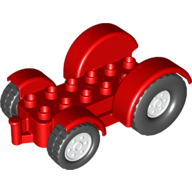 Lego Duplo Car Base 2 x 6 Tractor with Mudguards, White Wheels