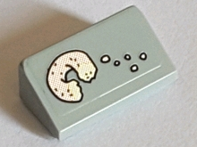 Lego Slope 30 1 x 2 x 2/3 with Bitten Donut / Doughnut and Crumbs Pattern (Sticker) - Set 71016