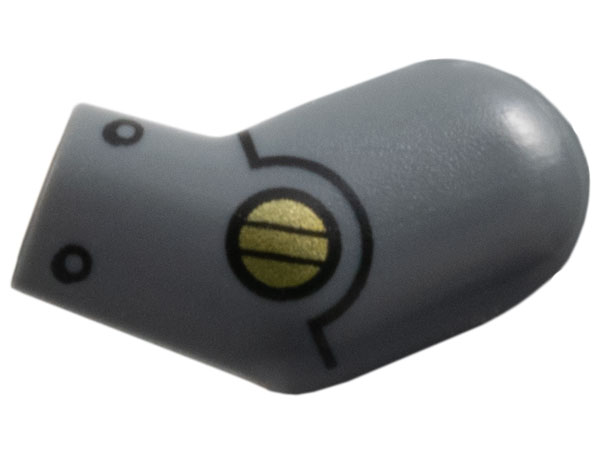 Lego Arm, Left with Gold Circle, Black Rivets and Line with Arc Pattern