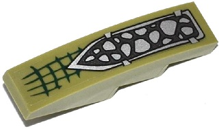Lego Slope, Curved 4 x 1 with Silver Crocodile Scales Pattern (Sticker) - Set 70126