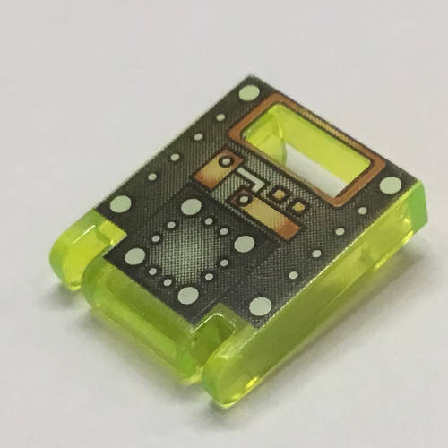 Lego Box 2 x 2 x 2 Door with Slot and Stingray Mechanical Print / Trans-Neon Green