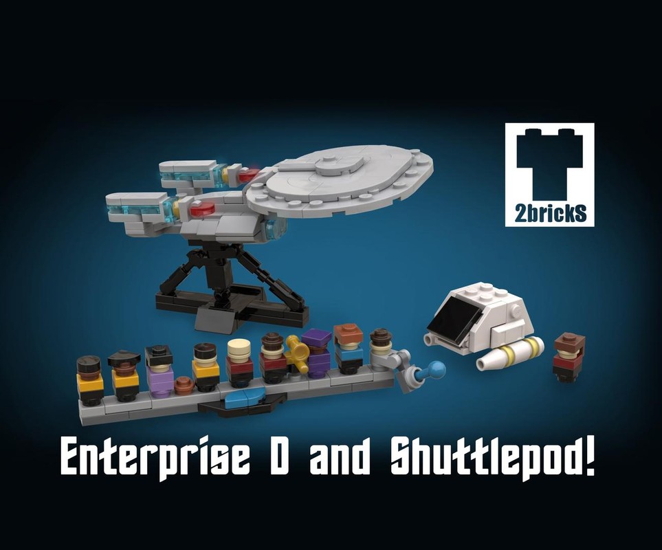 Lego Enterprise D and Shuttle Pod MINI!