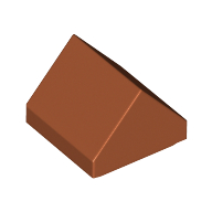 Lego Brick Sloped Double 45° 1 x 1 / Dark Orange