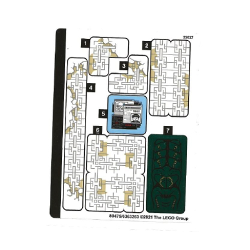 Lego Sticker Sheet for Set 76185-1 / [No Color/Any Color]