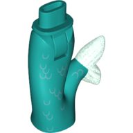 Lego Minidoll Hips and Fishtail (Mermaid) with Opal Trans-Light Blue Tail Fin and Scales Print / Dark Turquoise