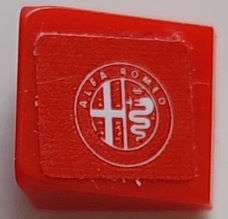 Lego Slope 30 1 x 1 x 2/3 with White Alfa Romeo Logo on Red Background Pattern Model Left Side (Sticker) - Set 75879 / Red
