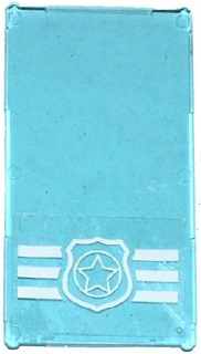 Lego Glass for Window 1 x 4 x 6 with Police Badge on 3 White Stripes Pattern (Sticker) - Set 60069