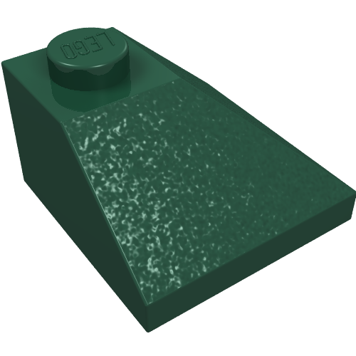Lego Brick Sloped 45° 2 x 2 Double Convex / Dark Green