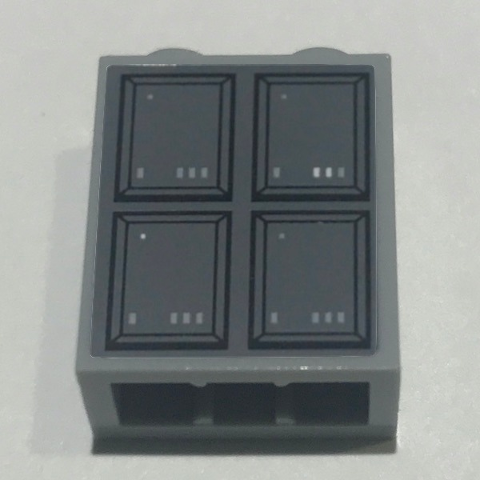 Lego Brick 1 x 2 x 2 with Inside Stud Holder with SW 4 Wall Panels Pattern (Sticker) - Set 10221