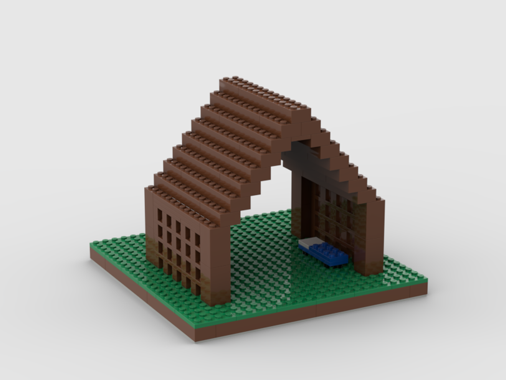 Lego Minecraft cabin in plains biome