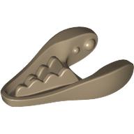 Lego Animal Body Part, Dinosaur, Dilophosaurus / Gallimimus Lower Jaw with Teeth [Plain] / Dark Tan