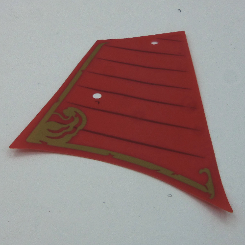 Lego Sails, Right, Large, with Gold Trim and Dark Red Lines Print