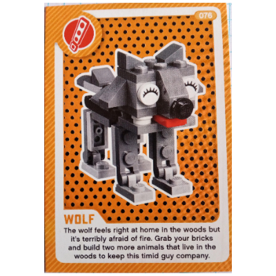 Lego Trading Card, Create the World Living Amazingly - Wolf
