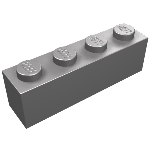 Lego Brick 1 x 4 / Flat Silver