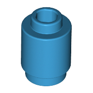 Lego Brick Round 1 x 1 Open Stud / Dark Azure