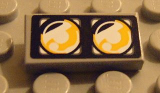 Lego Tile 1 x 2 with Headlights Dual Pattern (Sticker) - Set 8232