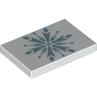 Lego Tile 2 x 3 with Sand Blue Snowflake Print