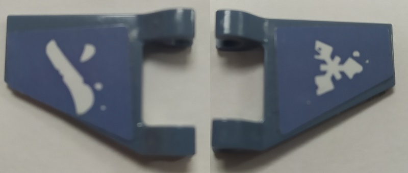 Lego Flag 2 x 2 Trapezoid with Flat Edge with Ice, Knife and Ninjago Pattern on Both Sides (Stickers) - Set 70639