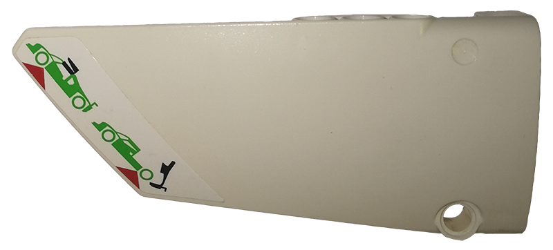 Lego Technic, Panel Fairing #17 Large Smooth, Side A with Doors and Roof Operating Instructions Pattern (Sticker) - Set 42039 / White