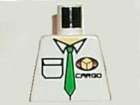 Lego Torso Cargo Logo with Green Tie Pattern / White