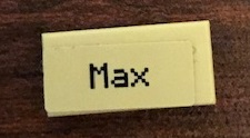 Lego Tile 1 x 2 with 'Max' Pattern (Sticker) - Set 21144