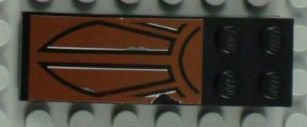 Lego Slope, Curved 6 x 2 with Black Markings and Paint Scratches on Reddish Brown Background Pattern (Sticker) - Set 6210