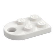 Lego Plate Special 3 x 2 with Rounded End, Hole / White