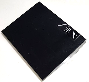 Lego Slope 10 6 x 8 with 3 Sets of Silver Claw Marks on Black Background Pattern Model Left Side (Sticker) - Set 70424 / Black