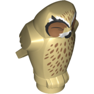 Lego Animal, Bird, Owl Small, Angular Features with Dark Tan Eyes, Black Lines, White Spots