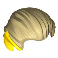 Lego Hair Swept Back with Pointy Ears Yellow Print