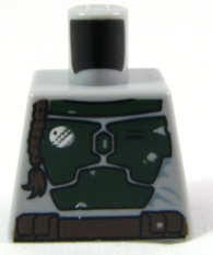 Lego Torso SW Mandalorian Armor Plates Dark Green Pattern (Boba Fett) / Light Bluish Gray
