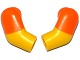 Lego Arm, (Matching Left and Right) Pair with Molded Orange Short Sleeves  Pattern / Yellow