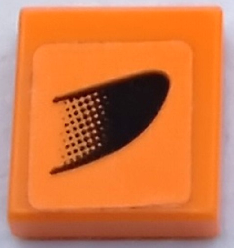 Lego Tile 1 x 1 with Black Air Intake Pattern Model Left Side (Sticker) - Set 75880 / Orange