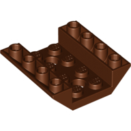 Lego Brick Sloped Inverted 45° 4 x 4 Double with 4 x 2 Recessed, 2 Holes / Reddish Brown