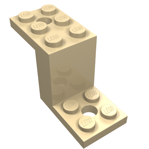 Lego Bracket 5 x 2 x 2 1/3 with Holes, Smooth Bottom / Tan