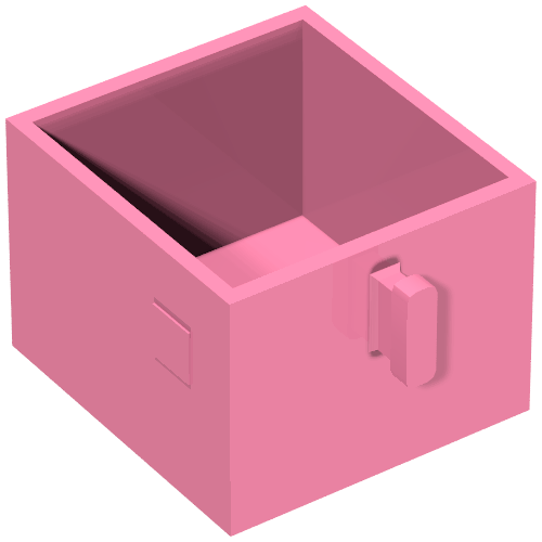 Lego Duplo Drawer 2 x 2 with Pull Handle / Medium Dark Pink
