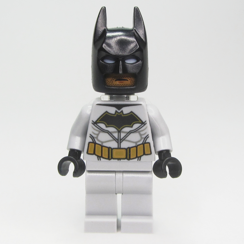 Lego Batman, Light Bluish Gray Suit, Black Cowl, Neck Bracket