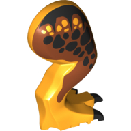 Lego Animal Body Part, Dinosaur, Tyrannosaurus Rex Leg, Right, with Pin, Black Claws and Black Spots on Dark Orange Print