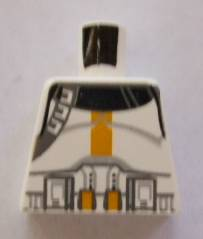 Lego Torso SW Armor Clone Trooper with Dark Yellow Stripe Pattern / White