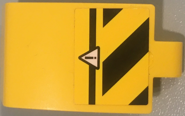 Lego Technic, Panel Curved 3 x 5 x 3 with Exclamation Mark in Danger Triangle and Black and Yellow Danger Stripes Pattern Model Right Side (Sticker) - Set 42049