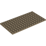 Lego Plate 8 x 16 / Dark Tan
