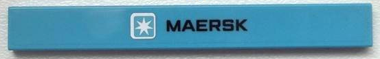 Lego Tile 1 x 8 with Maersk Logo and Large 'MAERSK' Pattern (Sticker) - Set 10219