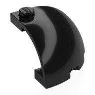 Lego Panel 3 x 3 x 1 2/3 Corner, Curved Top / Black