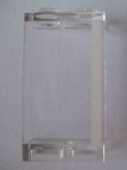Lego Panel 1 x 2 x 3 - Solid Studs with White Stripe Pattern Model Right Side (Sticker) - Set 10220 / Trans-Clear