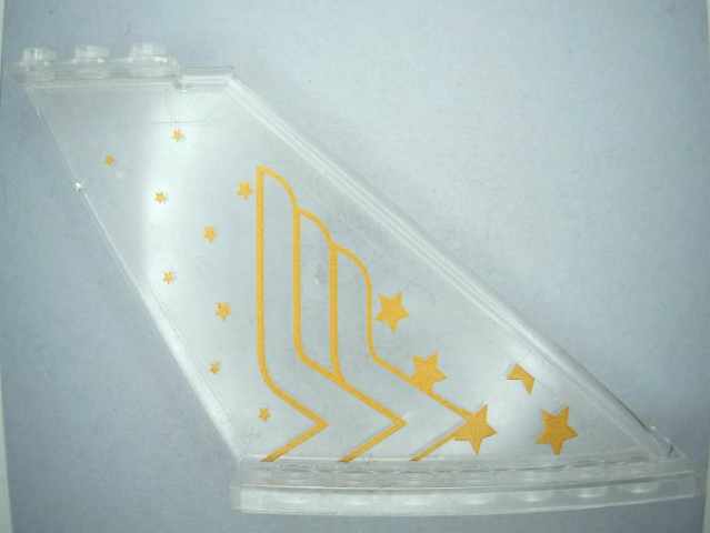 Lego Tail 12 x 2 x 5 with Gold Stars and Wonder Woman Logo Right Half Pattern Model Left Side (Sticker) - Set 41239