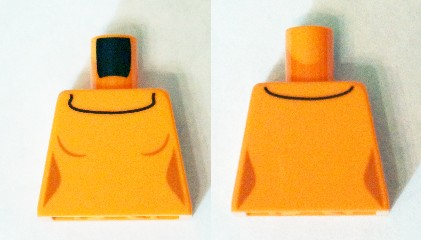Lego Torso Female Figure with Dark Orange Outlines and Black Collar Outline Pattern (Velma) / Orange