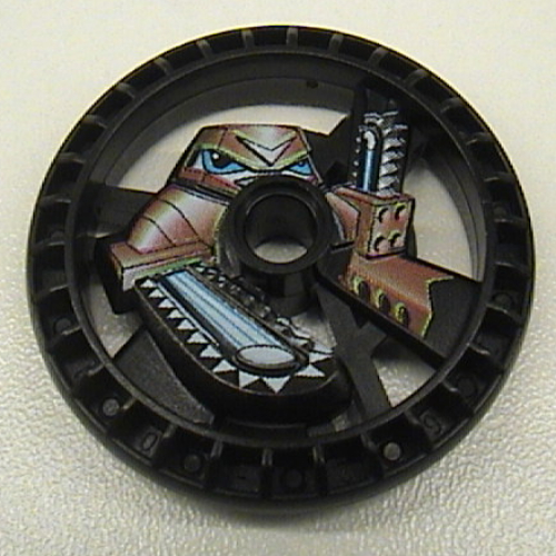 Lego Technic Disc 5 x 5 Notched, Chain-Saw Print / Black
