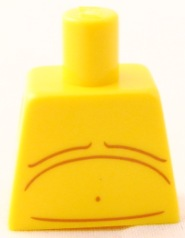 Lego Torso Bare Chest with Body Lines Pattern / Yellow