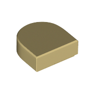 Lego Tile Round 1 x 1 Half Circle / Tan